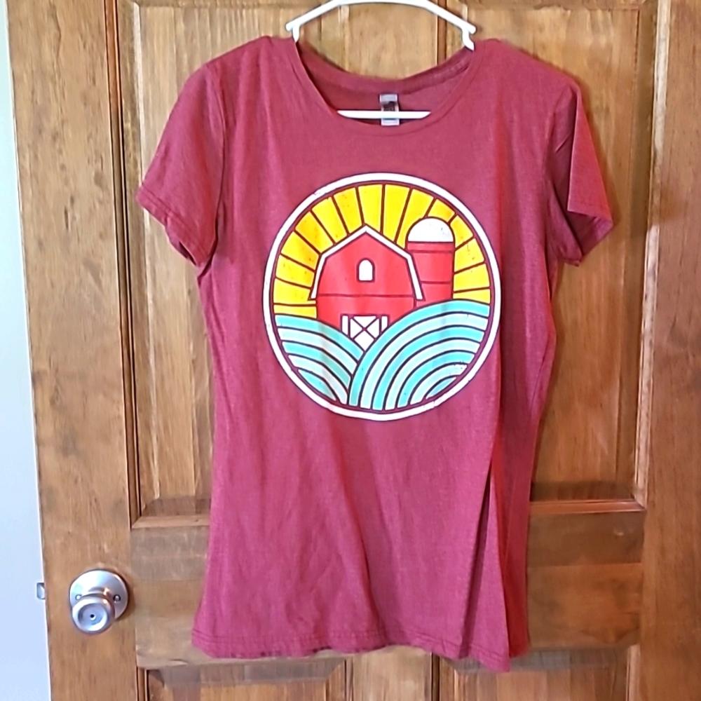 Medium, Red Wine Color, logo tshirt
